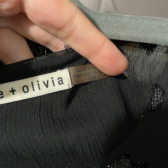 Alice + Olivia 'Bruden' Metallic Heart High/Low Tank black glitter sparkle m - Picture 7 of 10